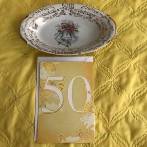 50th Anniversary oval plate/bowl - greeting card
